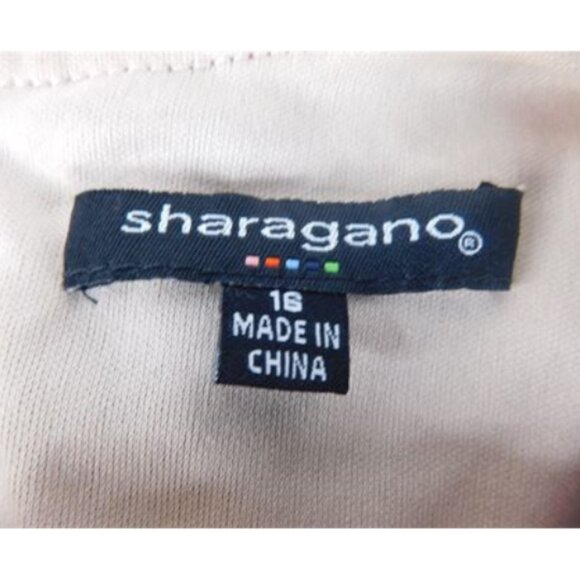 Sharango NWT Bordeaux/Blush Lace Overlay Day Wear/Cocktail Sheath Dress, Size 16 - Picture 10 of 10